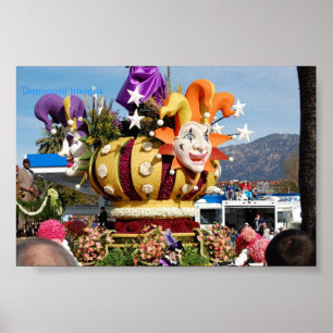 Affiche Rose Parade Pasadena, images dominantes de
