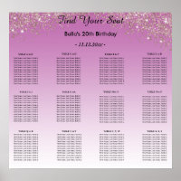 Rose Parties scintillant or Anniversaire Plan de s