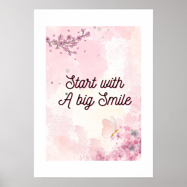Affiche rose pastel (Devant)