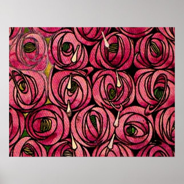 Affiche Rose, peinture fine art de Charles Mackintosh (Devant)