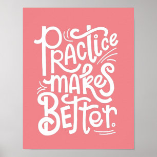 Affiche Rose Personnalisable La Pratique Rend Meil