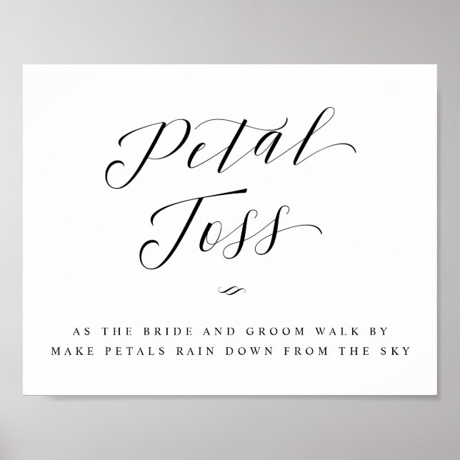 Affiche Rose Petal Toss Envoyer Désactiver Calligraphie Ma (Devant)