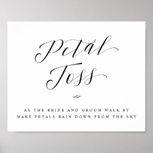 Affiche Rose Petal Toss Send Off Calligraphy Wedding Sign