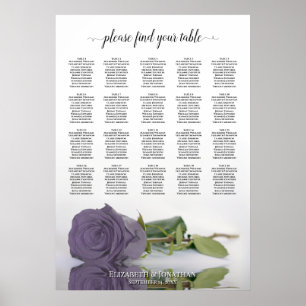 Affiche Rose Poussière Violet 20 Plan de table de mariage