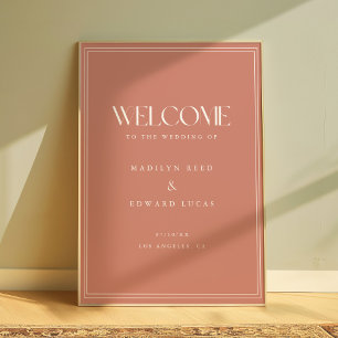 Affiche Rose Poussiéreuse Élégante Typographie Gras Mariag