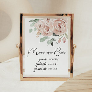 Affiche Rose Poussiéreuse Fille C'est une Fille Baby Showe