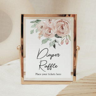 Affiche Rose Poussiéreux C'est une fille Diaper Raffle