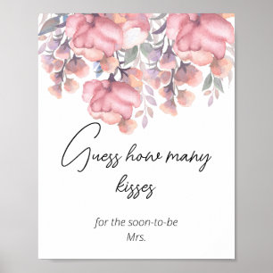 Affiche Rose Poussiéreux Floral combien de baisers enterre