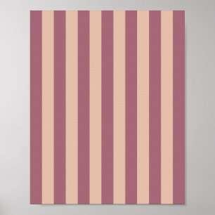 Affiche Rose poussiéreux rayé