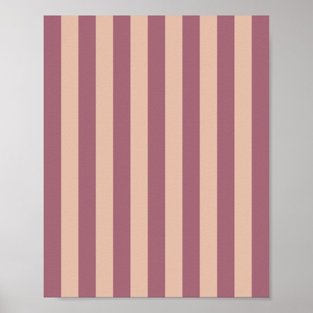Affiche Rose poussiéreux rayé (Devant)