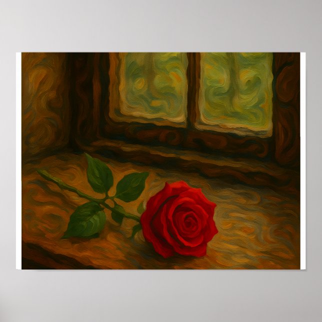 Affiche Rose près de la fenêtre (Devant)