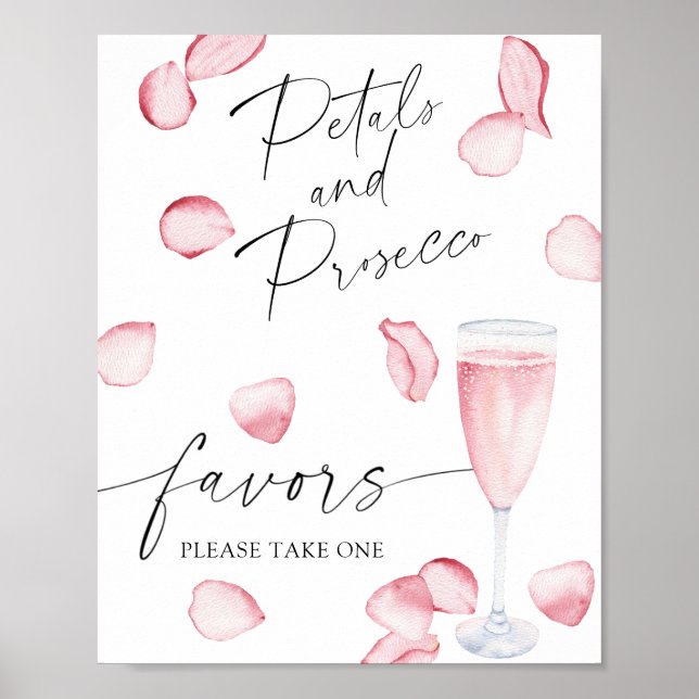 Affiche Rose Prosecco - faveurs de la mariée s'il vous pla (Devant)