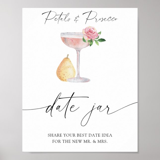 Affiche Rose Prosecco - idées de la nuit du jour. Nuptiale (Devant)