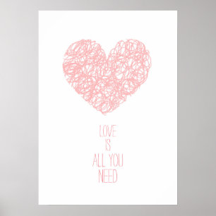 Affiche Rose Quarts Love Is All You Need Valentine's day
