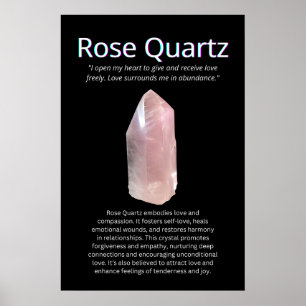 Affiche Rose Quartz Crystal Stone Signification