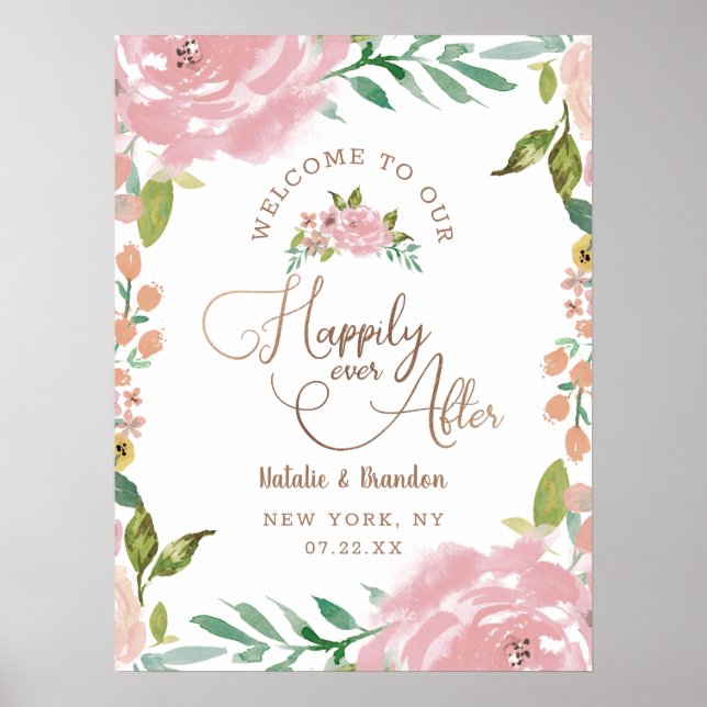 Affiche Rose ravissant Joyeux Jamais Après Le Panneau De R (Devant)