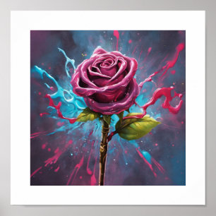 Affiche Rose rose