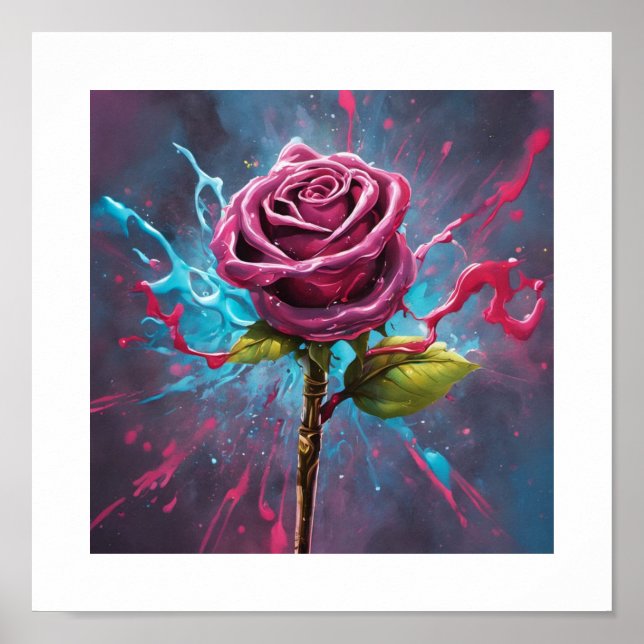 Affiche Rose rose (Devant)