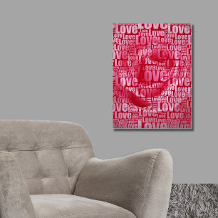 Affiche Rose rose chaud Personnalisé Image Love Typographi