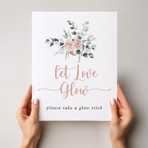 Affiche Rose rose classique Dusty Floral Laisser l'amour b