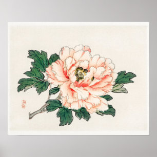 Affiche Rose rose de Kōno Bairei (1844-1895