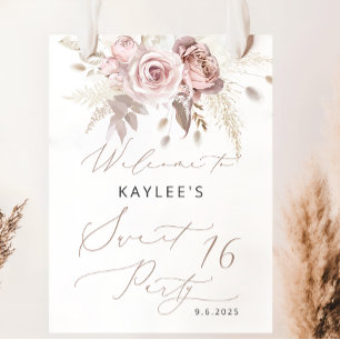 Affiche Rose rose pâle rose pâle 16 Anniversaire Bienvenue
