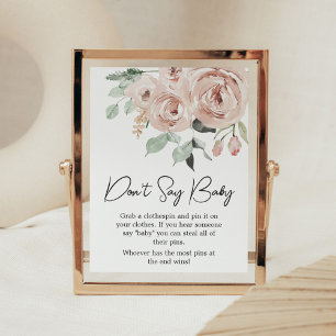 Affiche Rose Rose Poussiéreuse C'est une fille Ne dites pa