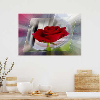 Affiche Rose rouge 2