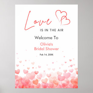 Affiche Rose Rouge L'amour est dans l'Air Bienvenue à la F