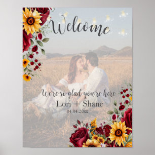Affiche Rose rustique et Mariage Aster Welcome Photo