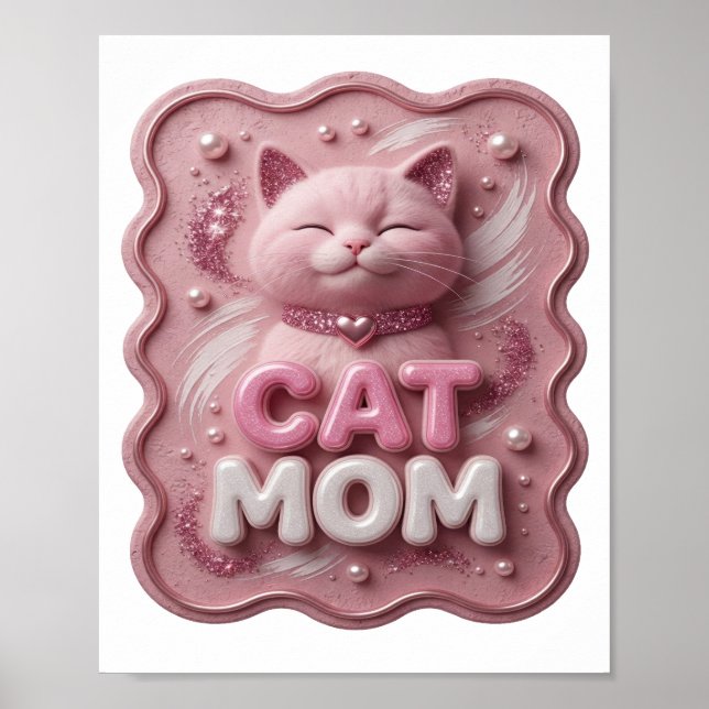 Affiche Rose saisissant MAMAN CHAT (Devant)