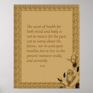 Affiche Rose Secret De Santé Bouddha Citation Inspiration
