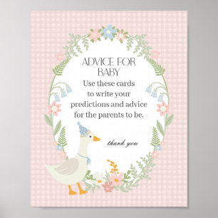 Affiche Rose Silly Goose Floral En vichy Conseils pour béb