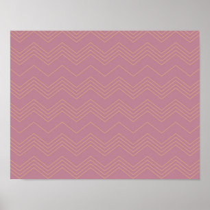 Affiche Rose, simple, moderne, cool, motif en zigzag tenda
