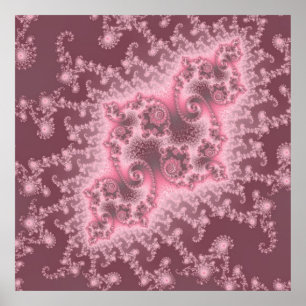 Affiche rose sombre de méduses