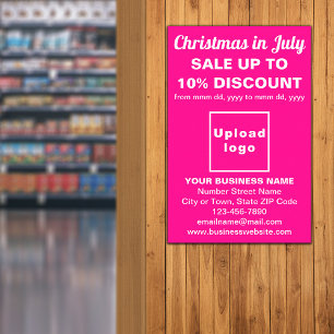 Affiche Rose Vente Entreprise Noël en Juillet