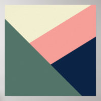 Rose & vert moderne minimaliste géométrique abstra