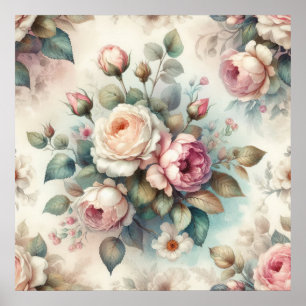 Affiche Rose Vintage chic