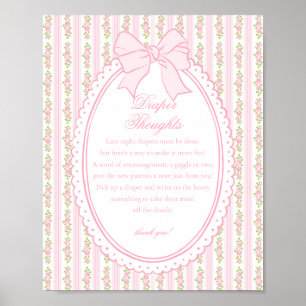 Affiche Rose Vintage Élégant Floral Couches Pensées Bébé