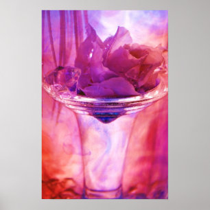 affiche rose violet