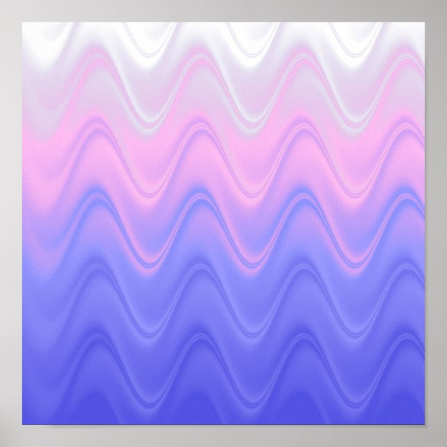 Affiche Rose Violet Abstrait Ondulé (Devant)