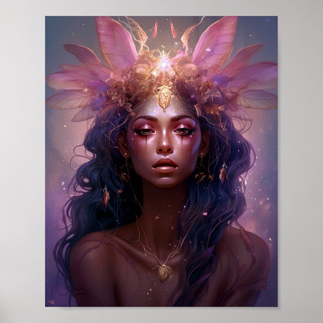Affiche Rose violet Fairy Queen Imaginaire Art (Devant)