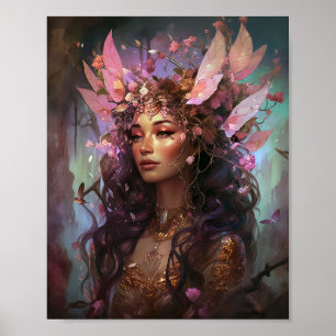 Affiche Rose violet Fairy Queen Imaginaire Art