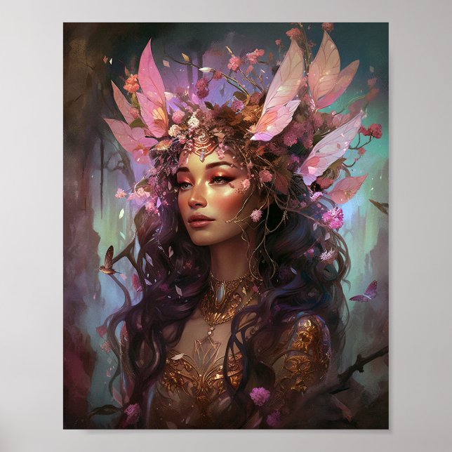 Affiche Rose violet Fairy Queen Imaginaire Art (Devant)