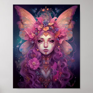 Affiche Rose violet Fairy Queen Imaginaire Art