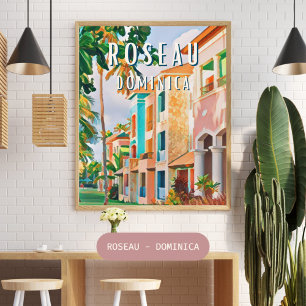 Affiche Roseau, la ville tropicale de la Dominique