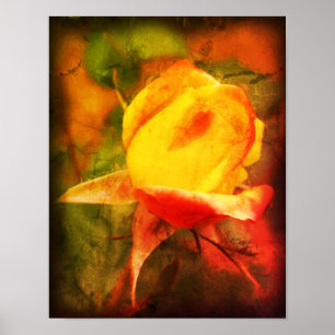 Affiche Rosebud Art Floral Peinture photo dévêtue