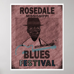 Affiche Rosedale Mississippi Blues Festival Guitare