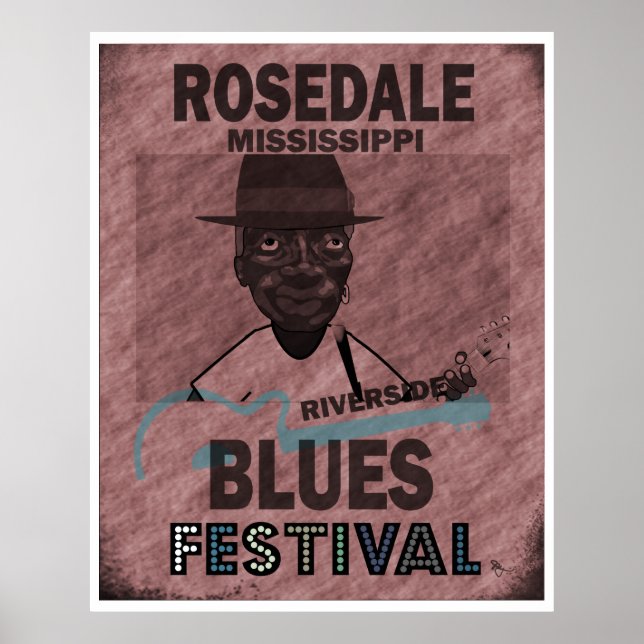 Affiche Rosedale Mississippi Blues Festival Guitare (Devant)