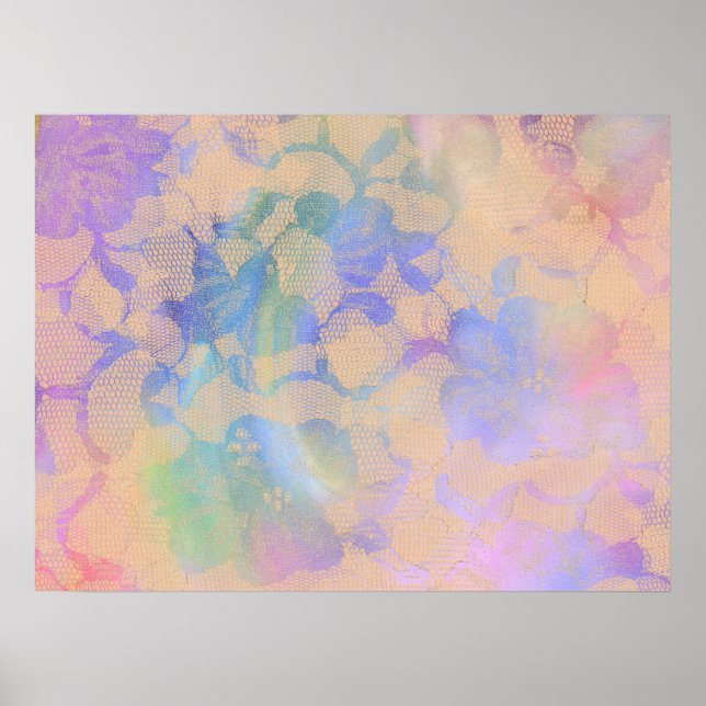 Affiche Roses Abstraits Dans Les Couleurs Pastel (Devant)